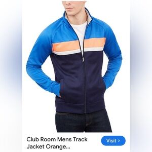 2/$20 - Vintage Club Room Laser Blue Multicoloured Zip Track Jacket